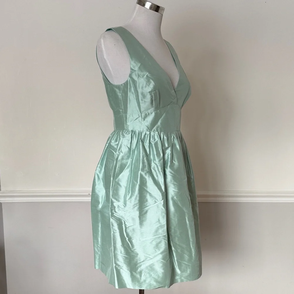 J. Crew Hope Dress Silk Dupioni Aqua 4 NWT Sleeveless Wedding Party $228 - Picture 5 of 8
